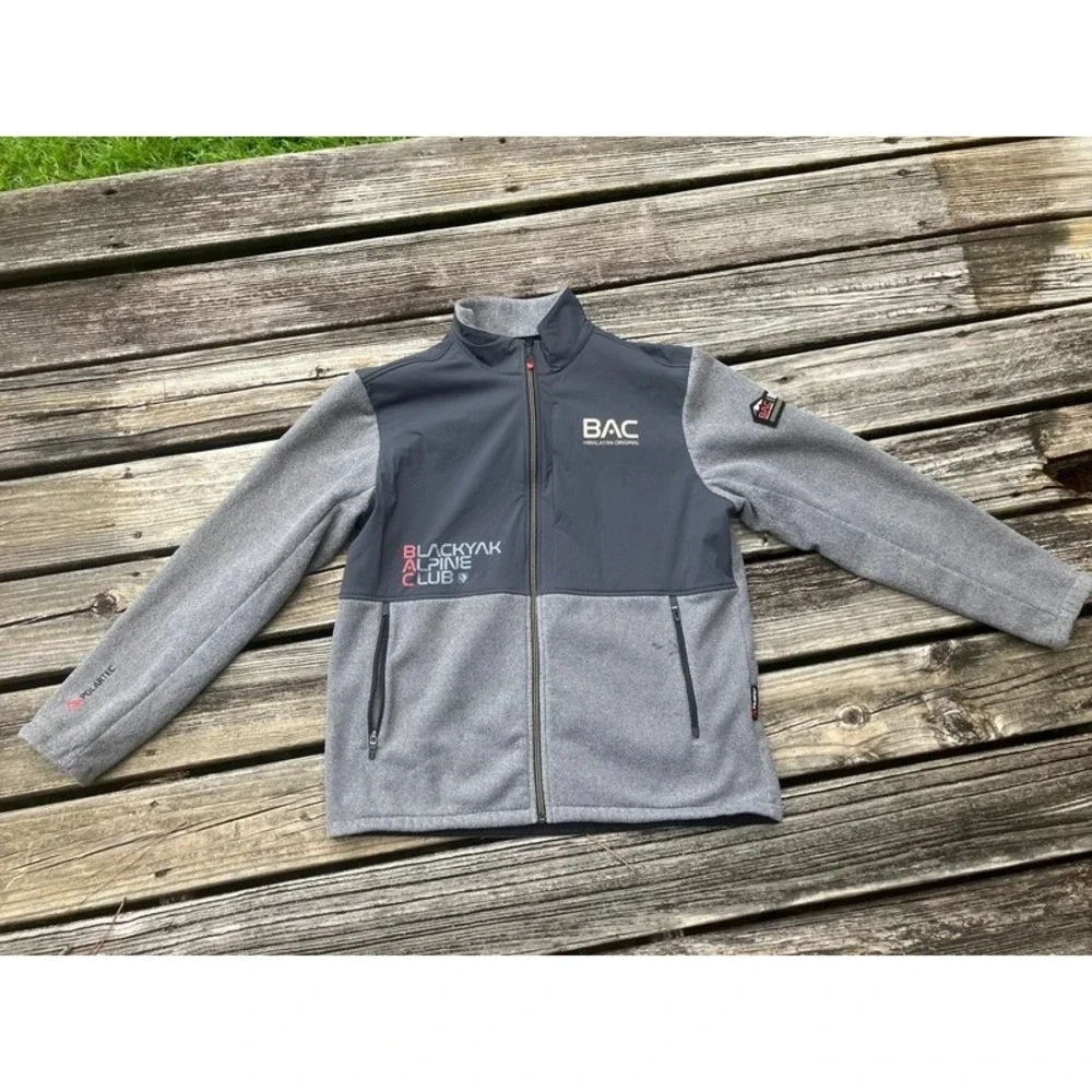 Black Yak Alpine Club Fleece Jacket Grey Great For Mountaineering &Outdoor Sz Lg